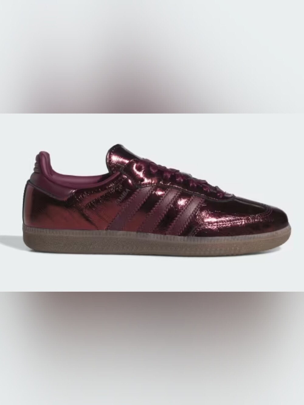 Adidas Women's Metallic Burgundy Samba Low-Top Sneaker